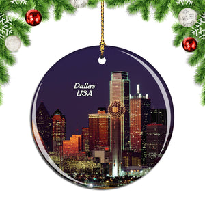 USA America Dallas Christmas Ornament