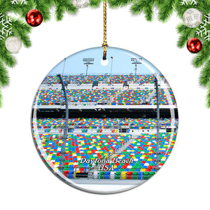 USA America Daytona International Speedway Daytona Beach Christmas Ornament