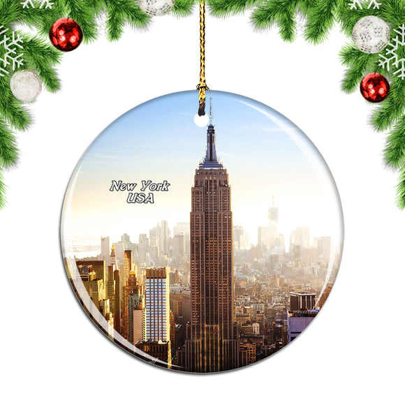 USA America Empire State Building New York Christmas Ornament