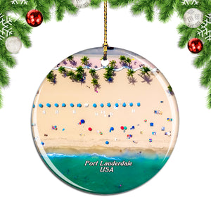 USA America Fort Lauderdale Beach Christmas Ornament