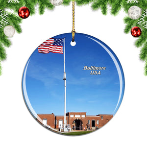 USA America Fort McHenry National Monument Baltimore Christmas Ornament