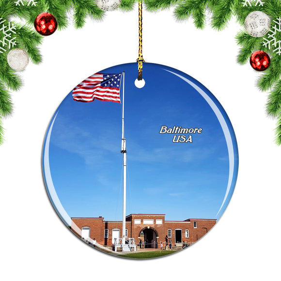 USA America Fort McHenry National Monument Baltimore Christmas Ornament