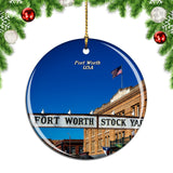 USA America Fort Worth Stockyard Christmas Ornament