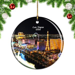 USA America Fountains of Bellagio Las Vegas Christmas Ornament