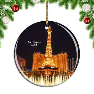 USA America Fountains of Bellagio Las Vegas Christmas Ornament