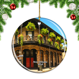 USA America French Quarter New Orleans Christmas Ornament