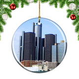 USA America GM Renaissance Center Detroit Christmas Ornament