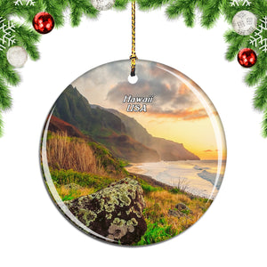 USA America Hawaii Christmas Ornament