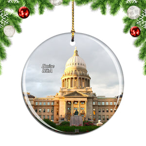 USA America Idaho State Capitol Building Boise Christmas Ornament