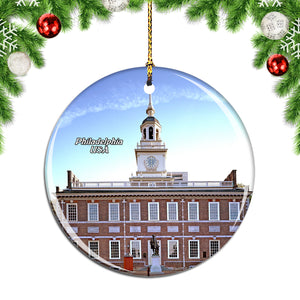 USA America Independence Hall Philadelphia Christmas Ornament