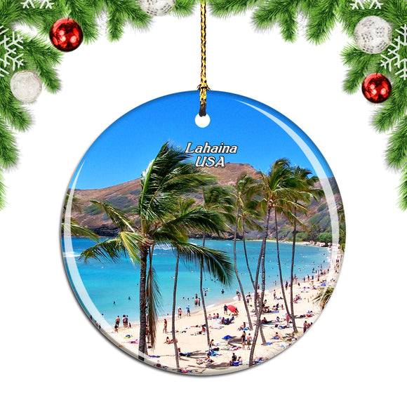 USA America Lahaina Christmas Ornament