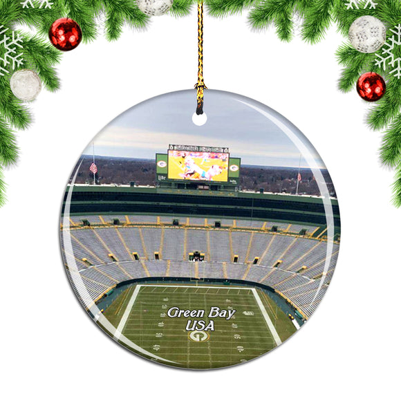 USA America Lambeau Field Green Bay Christmas Ornament