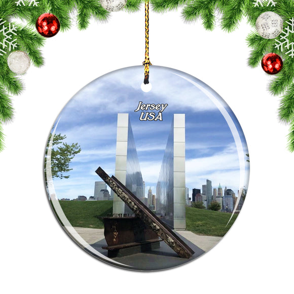 USA America Liberty State Park Jersey Christmas Ornament