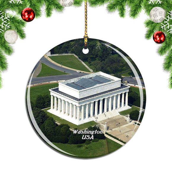 USA America Lincoln Memorial Christmas Ornament