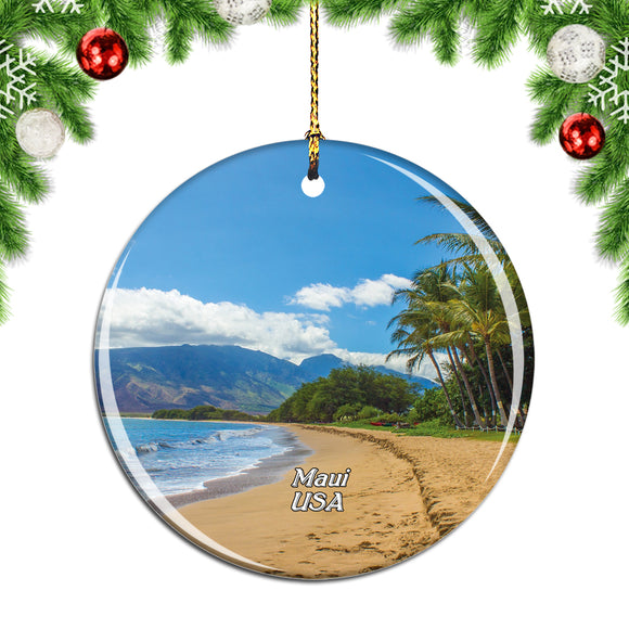 USA America Maui Hawaii Christmas Ornament