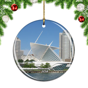 USA America Milwaukee Art Museum Christmas Ornament