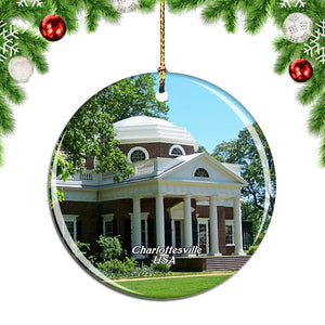 USA America Monticello Charlottesville Christmas Ornament