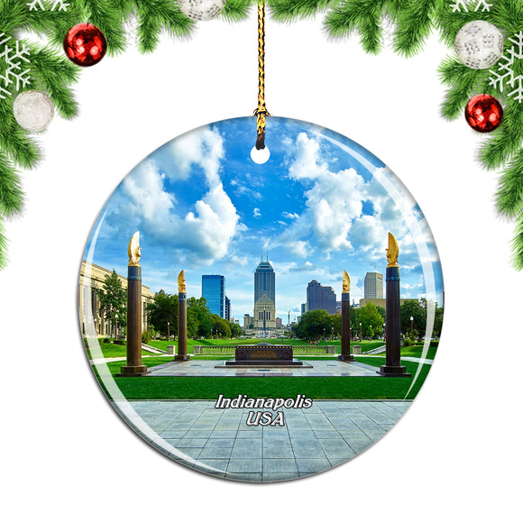 USA America Monument Circle Indianapolis Christmas Ornament