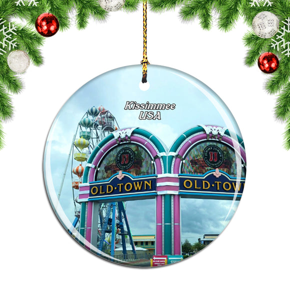 USA America Old Town Kissimmee Christmas Ornament