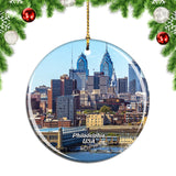 USA America Philadelphia Christmas Ornament