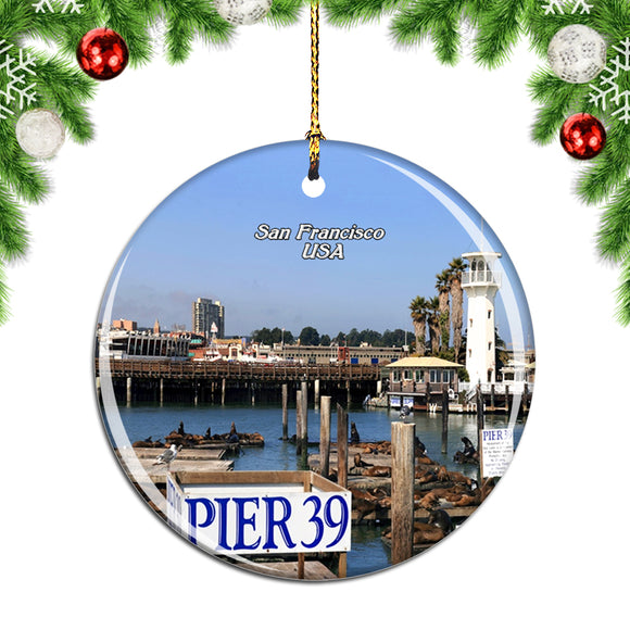 USA America Pier San Francisco Christmas Ornament