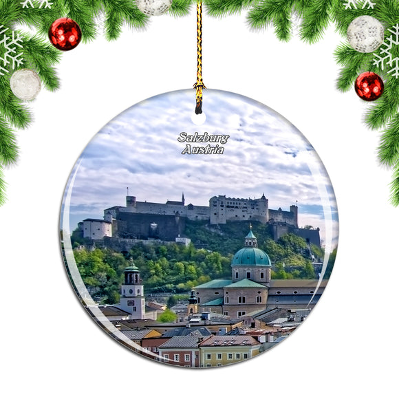 Austria Fortress Hohensalzburg Salzburg Christmas Ornament