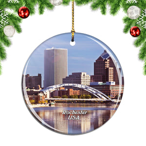 USA America Rochester Christmas Ornament