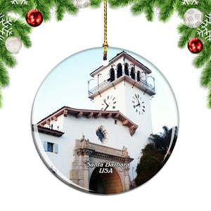 USA America Santa Barbara County Courthouse Christmas Ornament