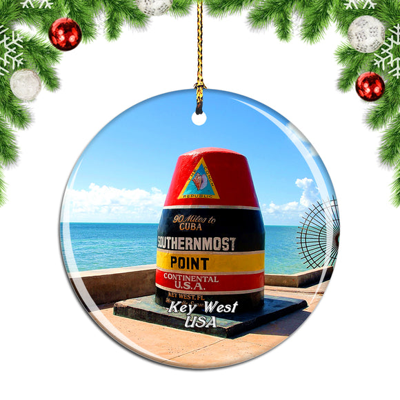 USA America Southernmost Point Key West Christmas Ornament