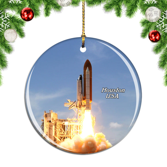 USA America Space Center Houston Christmas Ornament