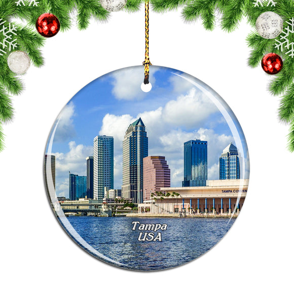 USA America Tampa Christmas Ornament