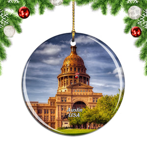 USA America Texas State Capitol Austin Christmas Ornament