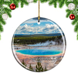 USA America The Grand Prismatic Spring-Canyon Area Christmas Ornament