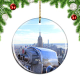 USA America Top of the Rock New York Christmas Ornament