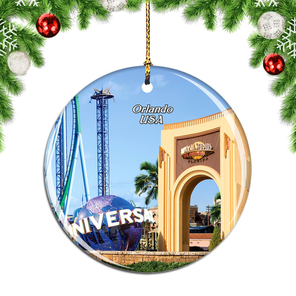 USA America Universal Studios Florida Orlando Christmas Ornament