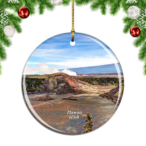 USA America Volcanoes National Park Hawaii Christmas Ornament