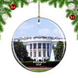 USA America White House Washington Christmas Ornament