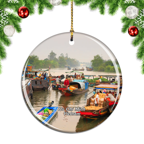 Vietnam Mekong River Delta Ho Chi Minh Christmas Ornament