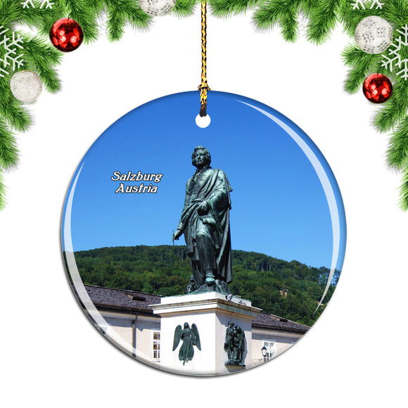 Austria Mozart Monument Salzburg Christmas Ornament