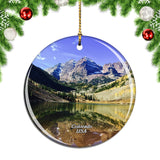 America USA Aspen Colorado Christmas Ornament