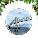 America USA Astoria Megler Bridge Astoria Christmas Ornament