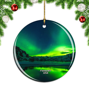 America USA Aurora Fairbanks Christmas Ornament