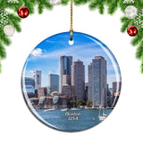 America USA Boston Christmas Ornament