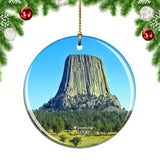 America USA Devils Tower Wyoming Christmas Ornament