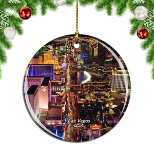 America USA Las Vegas Christmas Ornament