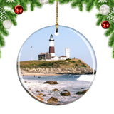 America USA Lighthouse New England Christmas Ornament