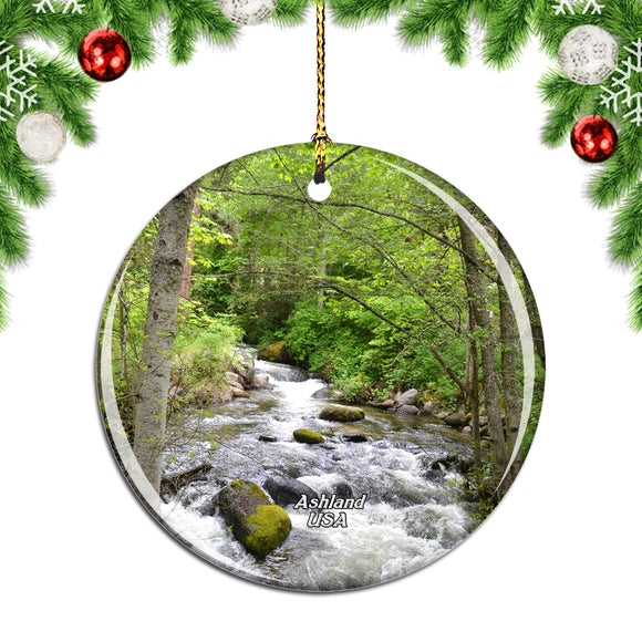 America USA Lithia Park Ashland Christmas Ornament