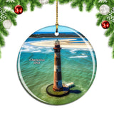 America USA Morris Island Lighthouse Charleston Christmas Ornament