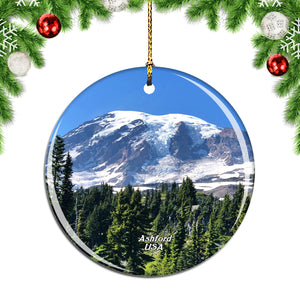 America USA Mount Rainier National Park Ashford Christmas Ornament