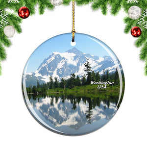 America USA Mount Shuksan Washington Christmas Ornament